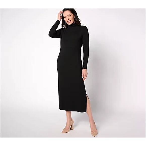 NWT Women with Control LBD Womens 1XP Finespun Jersey Tummy Control Midi Dress - Picture 1 of 9
